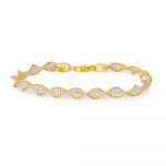 22ct Gold Bracelet For Ladies | Rhodium Finish | 6.5 Inches