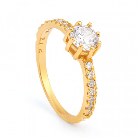 22 carat Gold Ladies Ring with CZ Stones Size M 1/2 22 carat Gold Ladies Ring with CZ Stones Size M 1/2