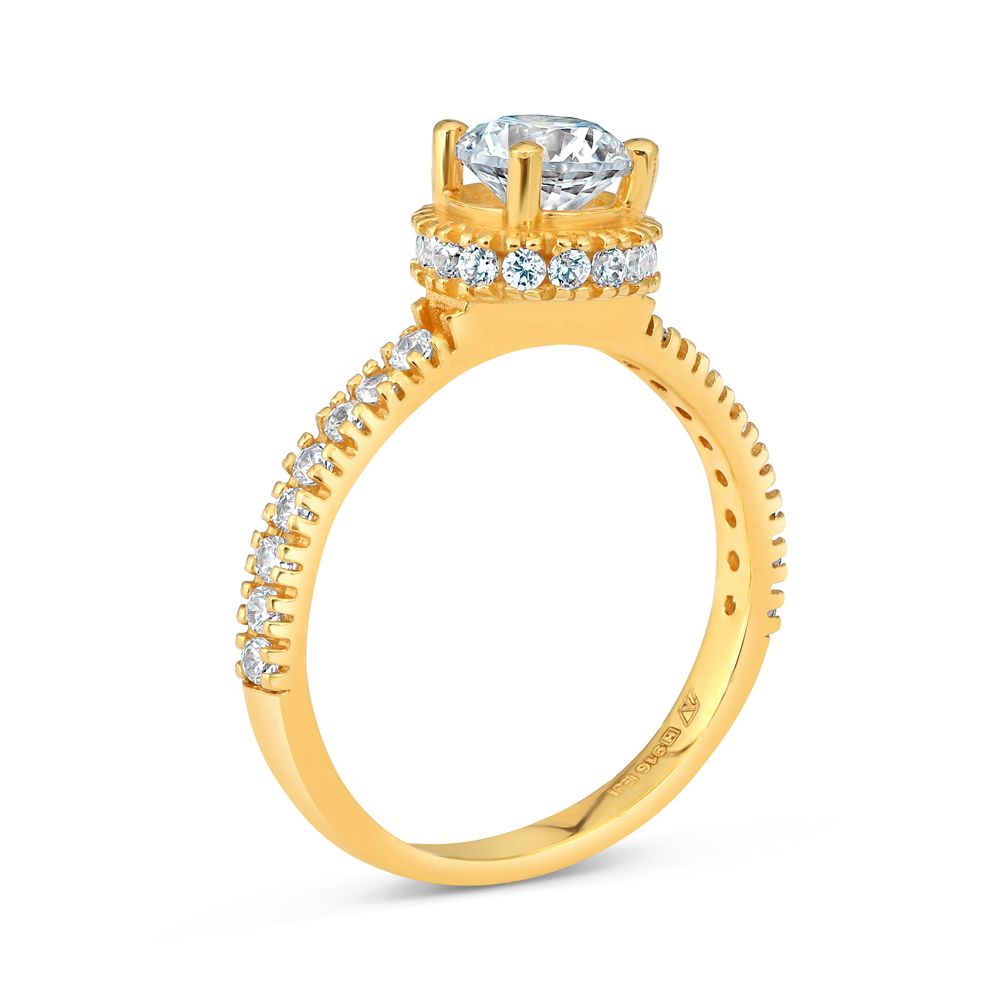 22 Karat Gold Ring mit CZ Stein