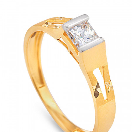 22 carat Gold Cubic Zirconia Ring Size N 22 carat Gold Cubic Zirconia Ring Size N