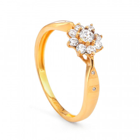 22ct Gold CZ Stone Ring For Women Size S 22ct Gold CZ Stone Ring For Women Size S