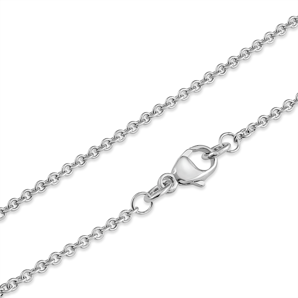 18 Ayar Beyaz Altın | Baklalı Zincir | 18 İnç | 1mm Kalınlık 18 Ayar Beyaz Altın | Baklalı Zincir | 18 İnç | 1mm Kalınlık