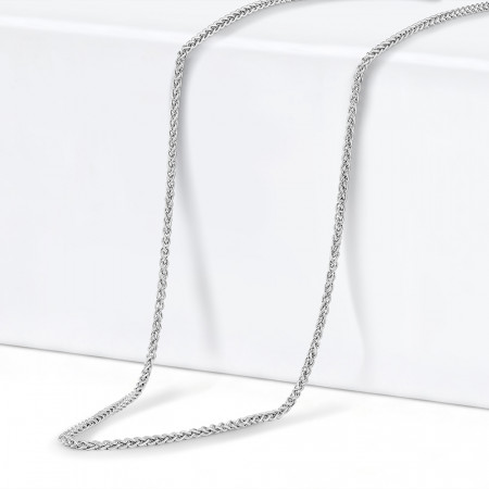 18ct White Gold | Spiga Chain | 18 Inches | 1mm Thick 18ct White Gold | Spiga Chain | 18 Inches | 1mm Thick