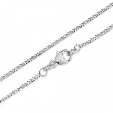18ct White Gold | Curb Chain | 16 Inches | 0.9mm Thick