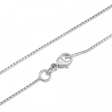 ذهب أبيض عيار 18 قيراط | سلسلة كابل | 18 بوصة | سمك 0.8 مم ذهب أبيض عيار 18 قيراط | سلسلة كابل | 18 بوصة | سمك 0.8 مم