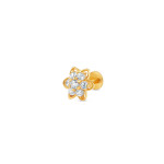 18ct Gold | Flower Nose Pin Stud | 6mm Thick