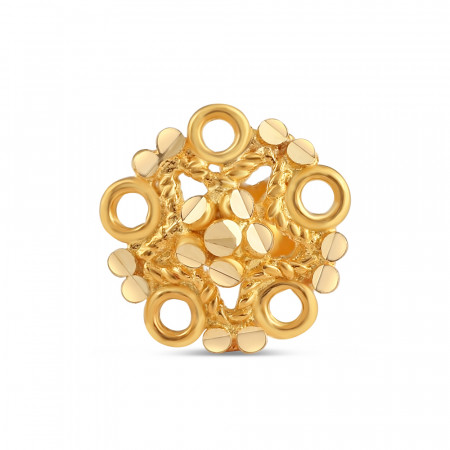 18ct Gold | Gold Flower Nose Stud | 6.95mm Thick