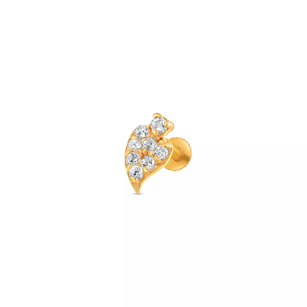 18ct Gold | CZ Stone Nose Pin Stud | 4.4mm Diameter 18ct Gold | CZ Stone Nose Pin Stud | 4.4mm Diameter