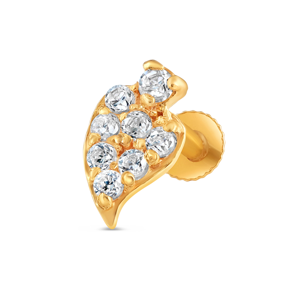 18 Ayar Altın | CZ Taşlı Burun İğnesi Saplama | 4,4 mm Çap 18 Ayar Altın | CZ Taşlı Burun İğnesi Saplama | 4,4 mm Çap