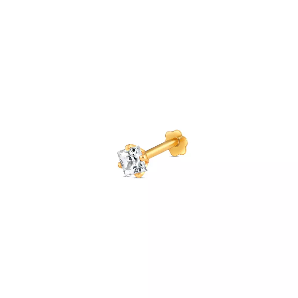 18ct Gold | CZ Stone Nose Stud | 3.7mm Thick 18ct Gold | CZ Stone Nose Stud | 3.7mm Thick
