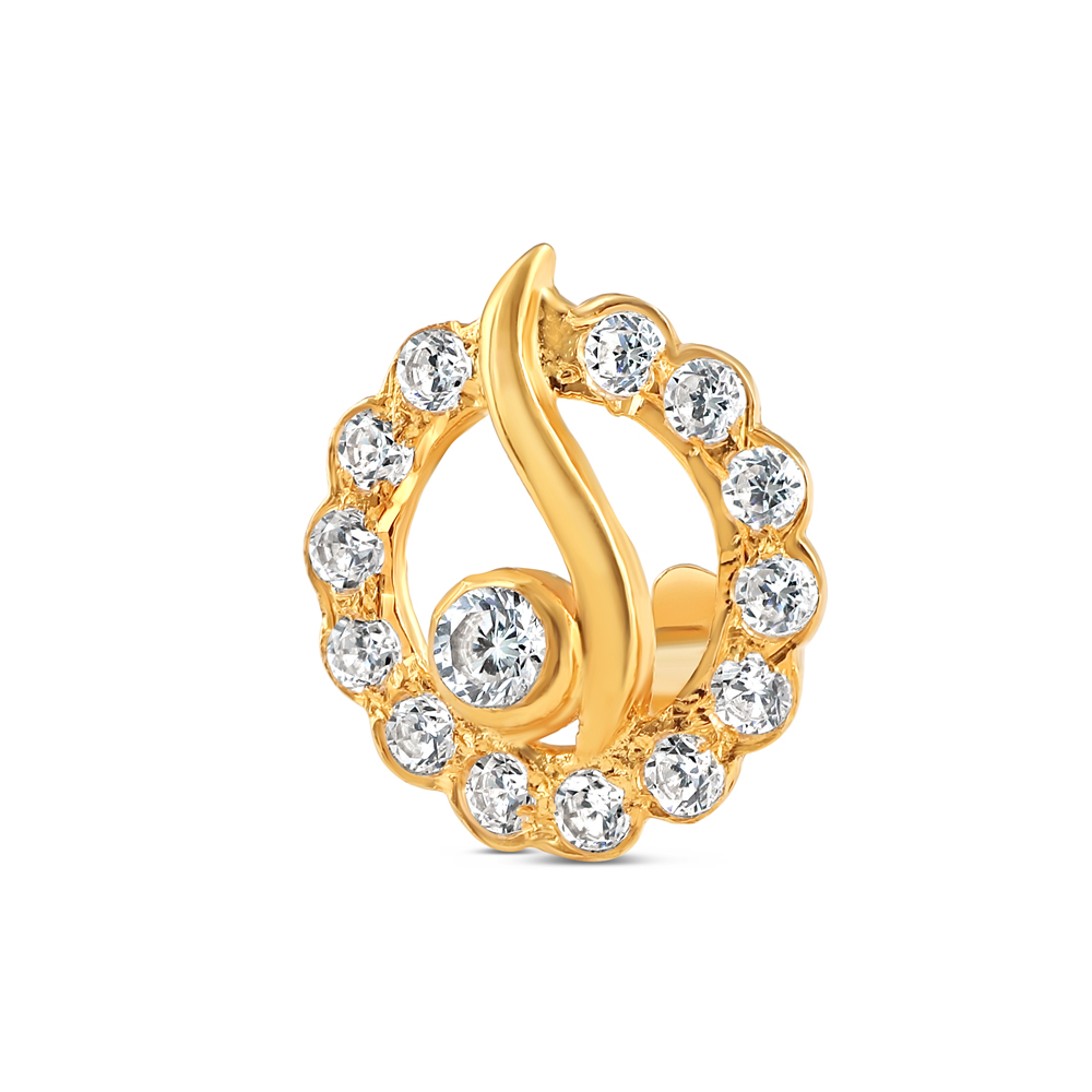 18 Ayar Altın | Sarı Altın Yuvarlak Burun İğnesi | 8,8 mm Kalınlık 18 Ayar Altın | Sarı Altın Yuvarlak Burun İğnesi | 8,8 mm Kalınlık