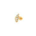 18ct Gold | Yellow Gold CZ Stone Nose Pin Stud | 6.5mm Thick