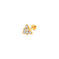 18ct Gold | Yellow Gold Triangle Nose Pin Stud | 5mm Thick