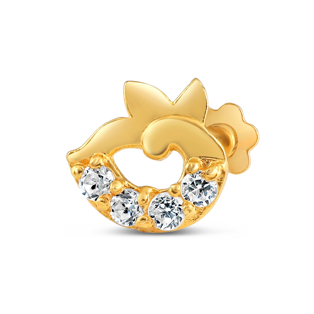 18ct Gold indische Nase Pin | 6mm dick