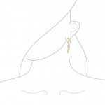 22 Ayar Altın Rodyum Kaplama Damla Küpe