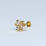 18 Ayar Altın | Sarı Altın 3 CZ Taşlı Burun İğnesi Saplama | 5,7mm Kalınlık 18 Ayar Altın | Sarı Altın 3 CZ Taşlı Burun İğnesi Saplama | 5,7mm Kalınlık