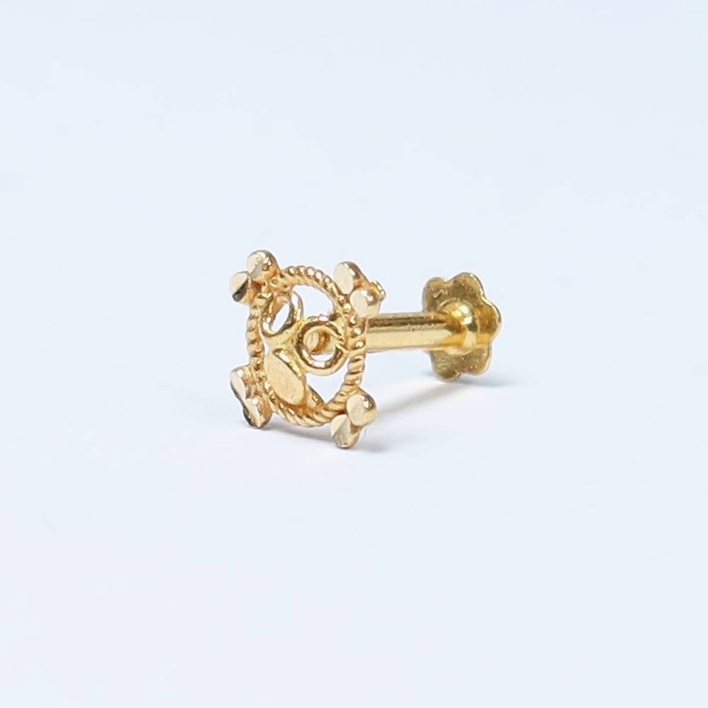 18ct Gold | Indian Gold Nose Stud | 8mm Thick 18ct Gold | Indian Gold Nose Stud | 8mm Thick