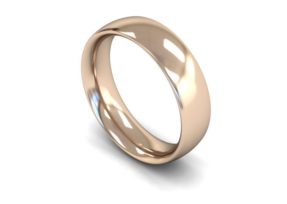 18ct Plain Rose Gold Hochzeit Band | 6mm breit 18ct Plain Rose Gold Hochzeit Band | 6mm breit