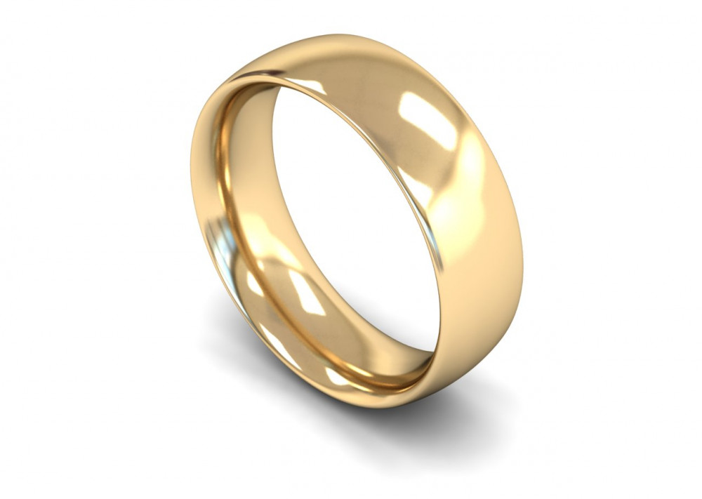 18ct Gelbgold | Ehering Band | 7mm breit 18ct Gelbgold | Ehering Band | 7mm breit