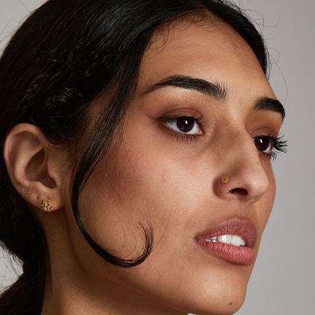 18 Karat indisches Gold Nase Schraube zurück Stud | 7mm dick