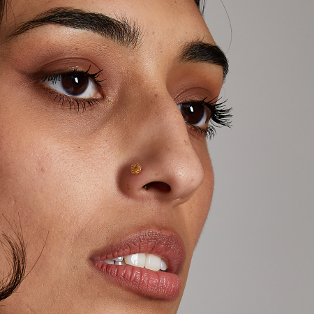 18 Karat indisches Gold Nase Schraube zurück Stud | 7mm dick