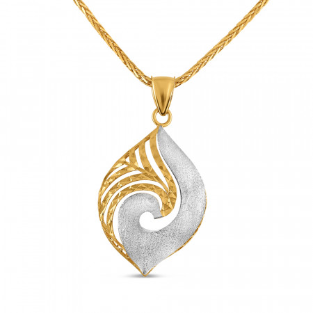 22ct Gold Pendant | Rhodium Finish | Leaf Shape 22ct Gold Pendant | Rhodium Finish | Leaf Shape