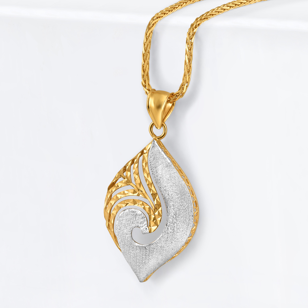 22ct Gold Anhänger | Rhodium Finish | Blattform