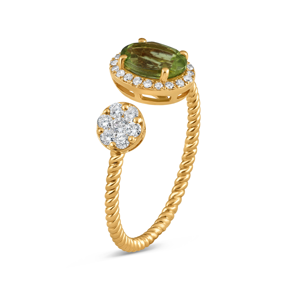 قرط مرصع بالألماس من الذهب الأصفر عيار 18 قيراط قرط مرصع بالألماس من الذهب الأصفر عيار 18 قيراط