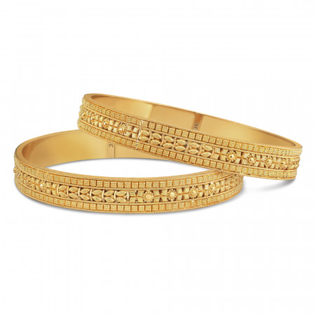22 Kt Yellow Gold Bangle | Jali Collection | Size 2.6 22 Kt Yellow Gold Bangle | Jali Collection | Size 2.6