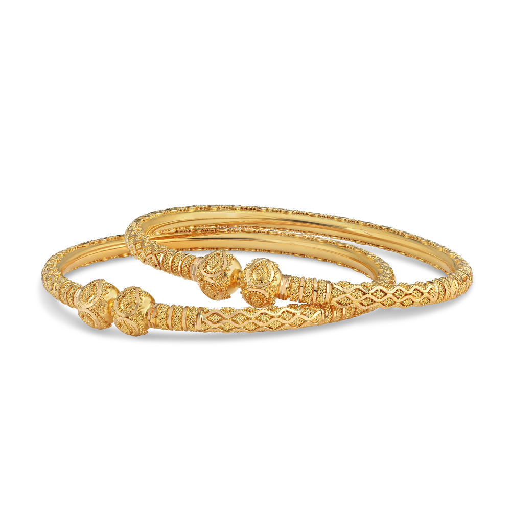 22kt Gold Bangle Kada | Jali Collection | 2.4 | Mediumweight 22kt Gold Bangle Kada | Jali Collection | 2.4 | Mediumweight
