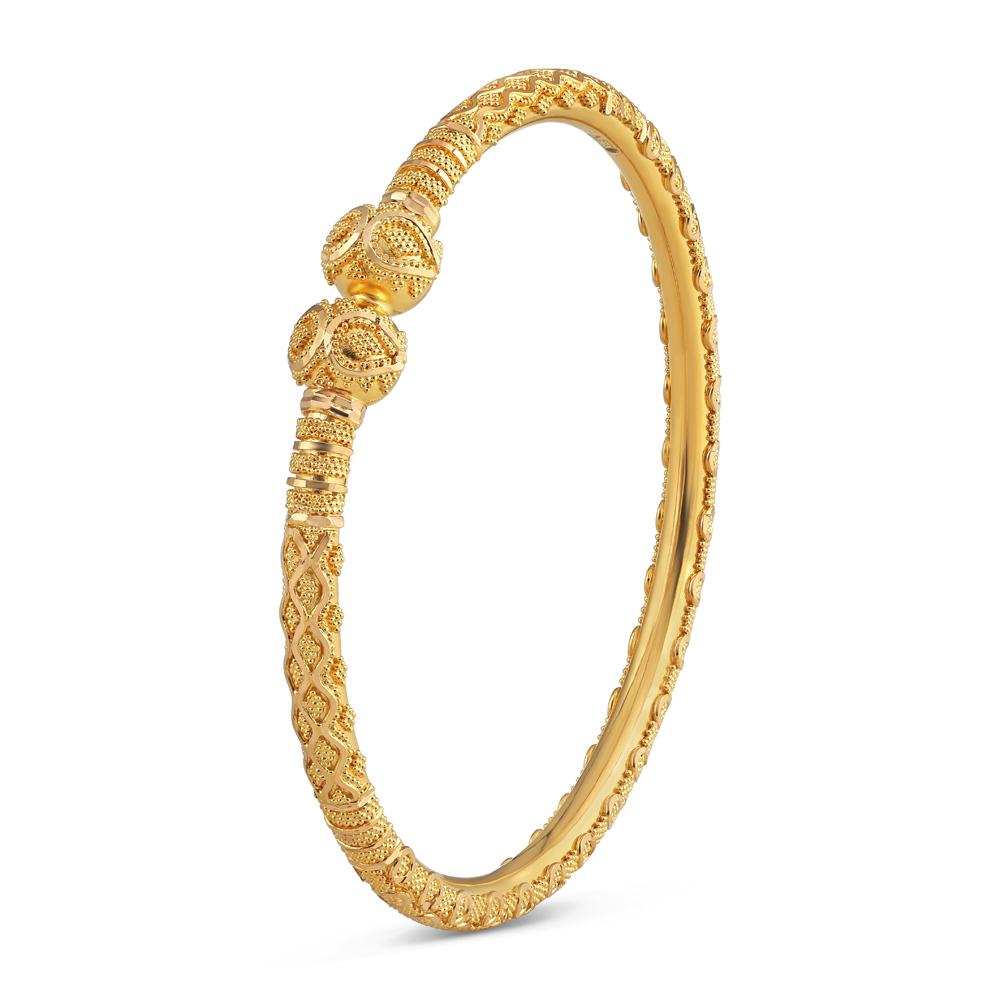 22kt Gold Bangle Kada | Jali Collection | 2.4 | Mediumweight 22kt Gold Bangle Kada | Jali Collection | 2.4 | Mediumweight