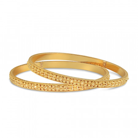 22ct Gold Bangles Set of Four | Jali Collection | 2.6 | Lightweight