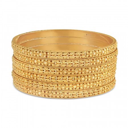 22ct Gold Bangles Set of Four | Jali Collection | 2.6 | Lightweight 22ct Gold Bangles Set of Four | Jali Collection | 2.6 | Lightweight