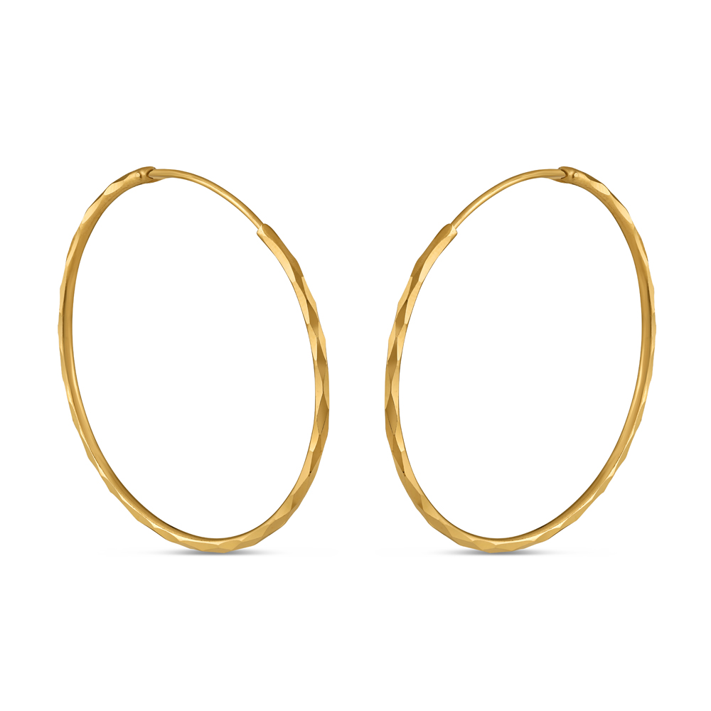 Gold Diamond Cut Hoop Earrings Gold Diamond Cut Hoop Earrings