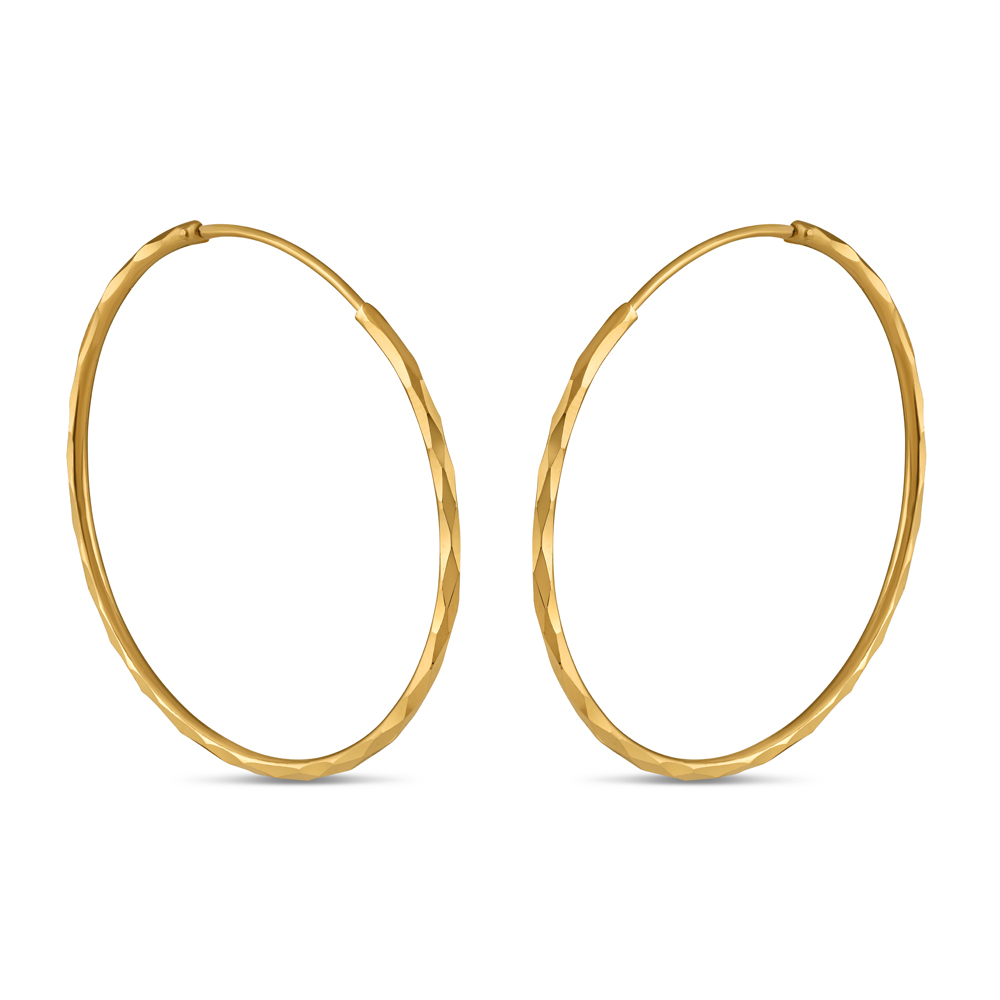 Gold Diamond Cut Hoop Earrings Gold Diamond Cut Hoop Earrings