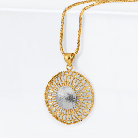 Yuvarlak Süslü Kolye 22 Ayar Altın | Rodyum Kaplama Yuvarlak Süslü Kolye 22 Ayar Altın | Rodyum Kaplama