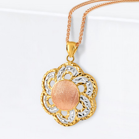 Rose Gold Pendant in 22ct | Floral Shape Rose Gold Pendant in 22ct | Floral Shape