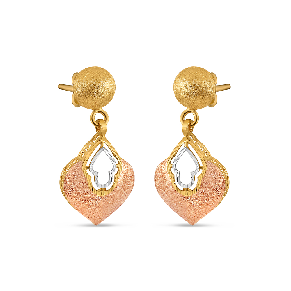 أقراط متدلية من الذهب الوردي عيار 22 قيراط | ذهب وردي أقراط متدلية من الذهب الوردي عيار 22 قيراط | ذهب وردي