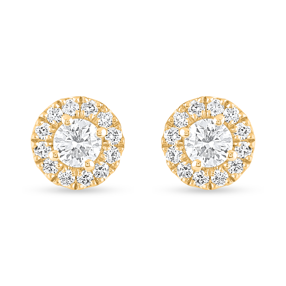 18 Ayar Sarı Altın Pırlanta Saplama Küpe 18 Ayar Sarı Altın Pırlanta Saplama Küpe