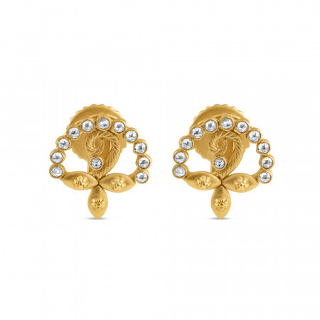 22ct Gold Stud Earring | Matte Finish