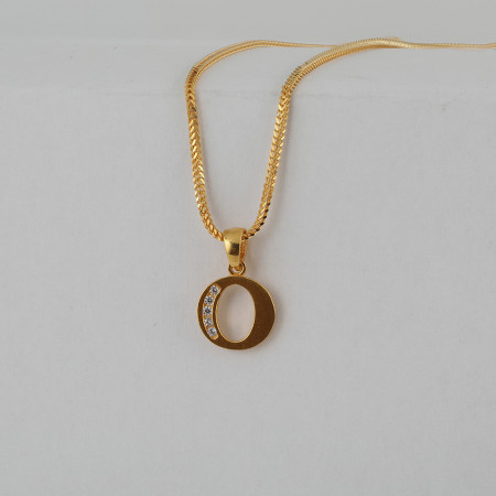 22ct Gold Initial O Pendant | Unisex