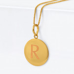 قلادة الحرف R من الذهب عيار 22 قيراط | للجنسين قلادة الحرف R من الذهب عيار 22 قيراط | للجنسين