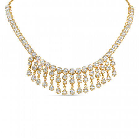 22ct Gold Synthetic Polki Stone Necklace | 16 Inch 22ct Gold Synthetic Polki Stone Necklace | 16 Inch