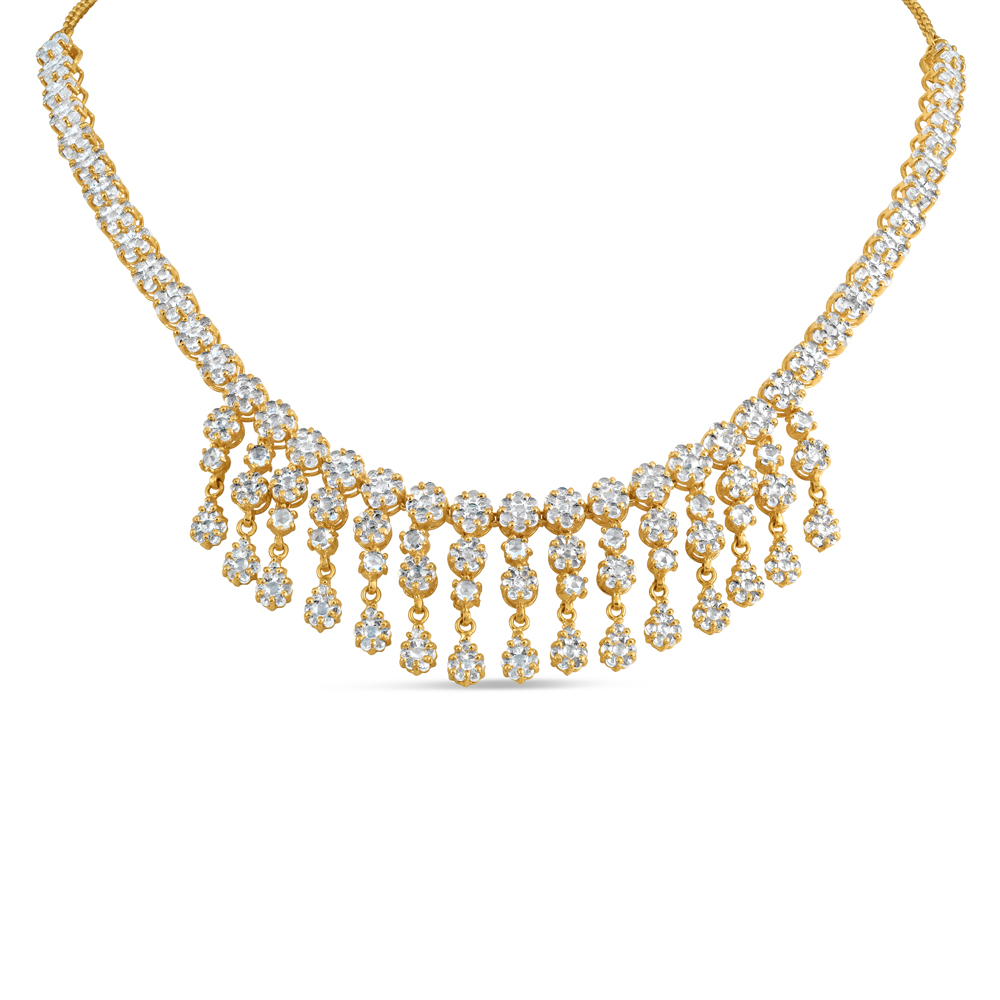 22 Ayar Altın Sentetik Polki Taşlı Kolye | 16 İnç 22 Ayar Altın Sentetik Polki Taşlı Kolye | 16 İnç