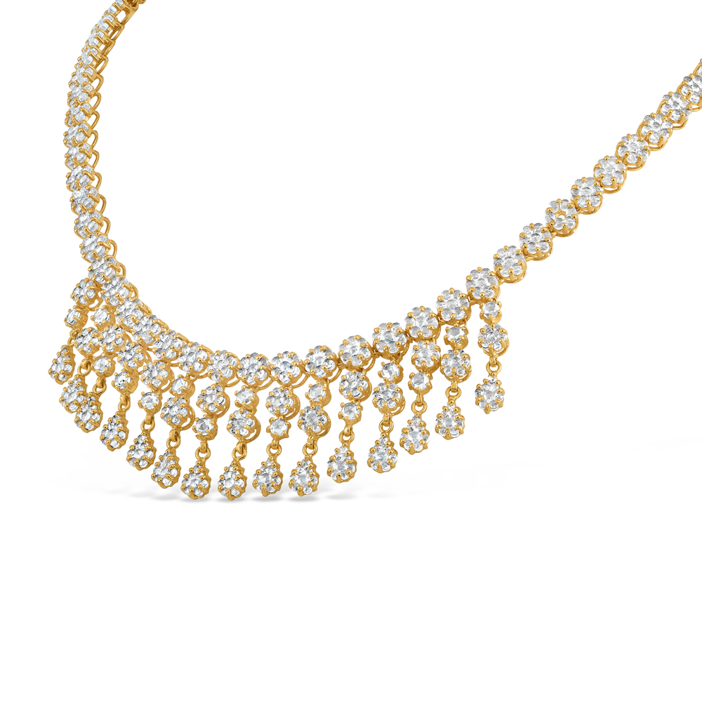 22 Ayar Altın Sentetik Polki Taşlı Kolye | 16 İnç 22 Ayar Altın Sentetik Polki Taşlı Kolye | 16 İnç