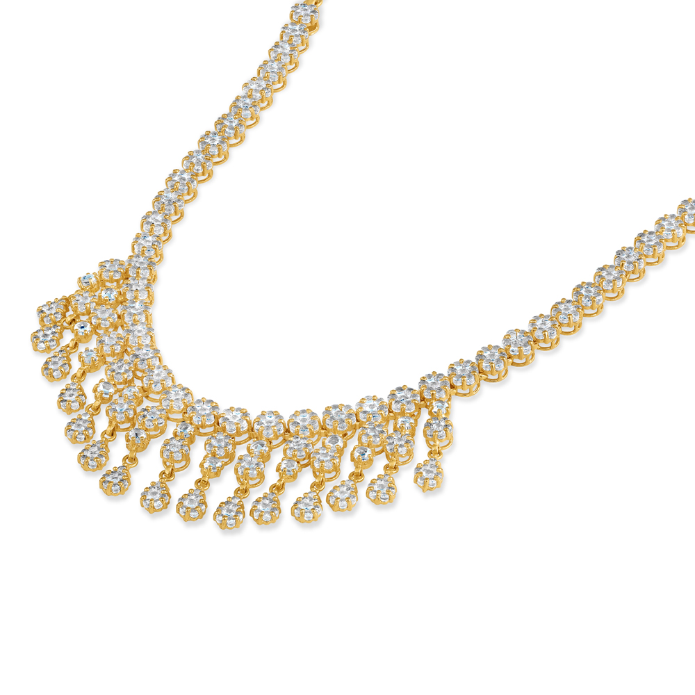 22 Ayar Altın Sentetik Polki Taşlı Kolye | 16 İnç 22 Ayar Altın Sentetik Polki Taşlı Kolye | 16 İnç