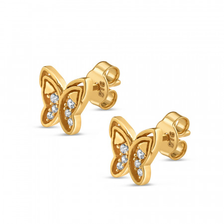 حلق ذهبي 22 قيراط ذهب CZ على شكل فراشة بحجر CZ حلق ذهبي 22 قيراط ذهب CZ على شكل فراشة بحجر CZ