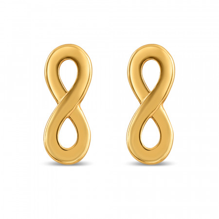 22ct Gold Plain Infinity Stud Earring