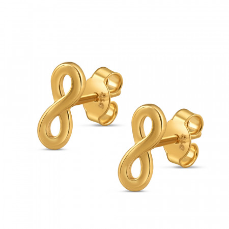 22ct Gold Plain Infinity Stud Earring