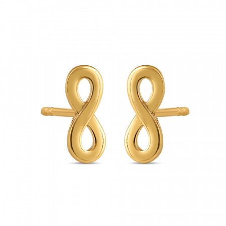 22ct Gold Plain Infinity Stud Earring